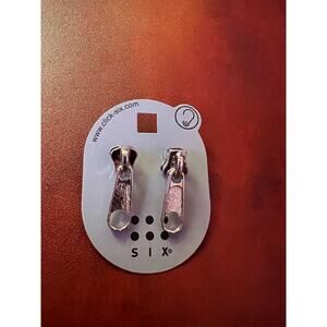 Trendy Zipper Pull Earrings - Unique Silver Costume Jewelry - Fashionable